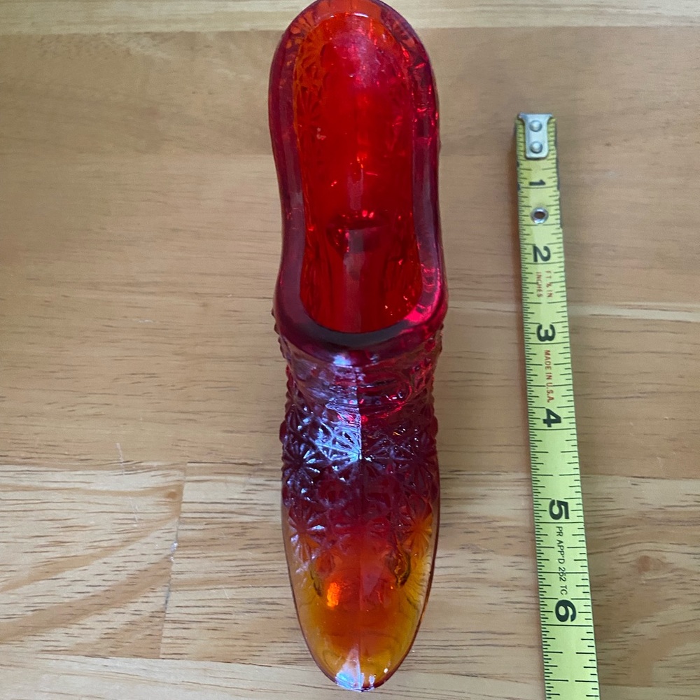 Glass antique ornament Shoe Mid Century Modern vintage